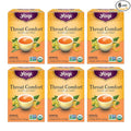 Yogi Tea - Throat Comfort (6 Pack) - Soothes the Throat with Wild Cherry Bark Licorice Root Mullein and Ginger - Caffeine Free - 96 Organic Herbal Tea Bags