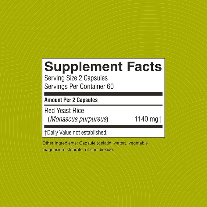 Nature's Sunshine Red Yeast Rice 120 Capsules Kosher | Helps Support The Production of Good Cholesterol in The Liver and Supports The Circulatory System