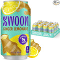 Swoon Ginger Lemonade - Sugar Free Lemonade Low Carb Keto &amp Paleo-Friendly Gluten-Free - Zero Sugar Drinks Made with 100% Lemon Juice Concentrate &amp Sweetened by Monk Fruit 12 Fl oz (Pack o