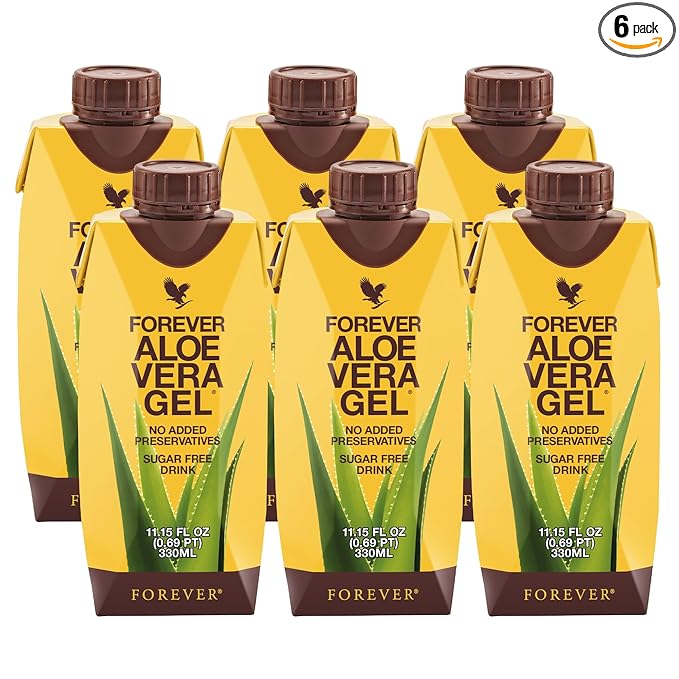 Forever Living - Aloe Vera Gel - 99.7% Pure Inner Leaf Aloe Vera Juice - Preservative-Free - 11.15 fl oz (Pack of 6)