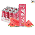 GORGIE Sugar Free Natural Energy Drinks Sparkling Watermelon Crush (12 Pack) - Healthy Energy Drink - Natural Coffee Replacement with Green Tea Caffeine and Biotin 150mg Caffeine Vegan Low Calorie