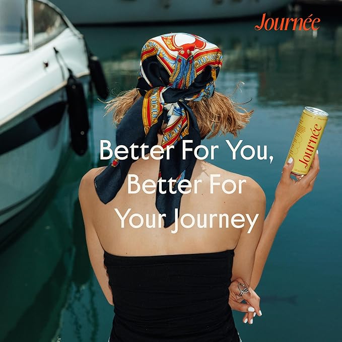 Journée Wellness Energy Drink Natural Caffeine Lion’s Mane L-Theanine 125 mg Caffeine Real Fruit All Natural 0 Added Sugar Cognition Immunity - Soleil Citrus - Tropical Citrus – 12 Pack