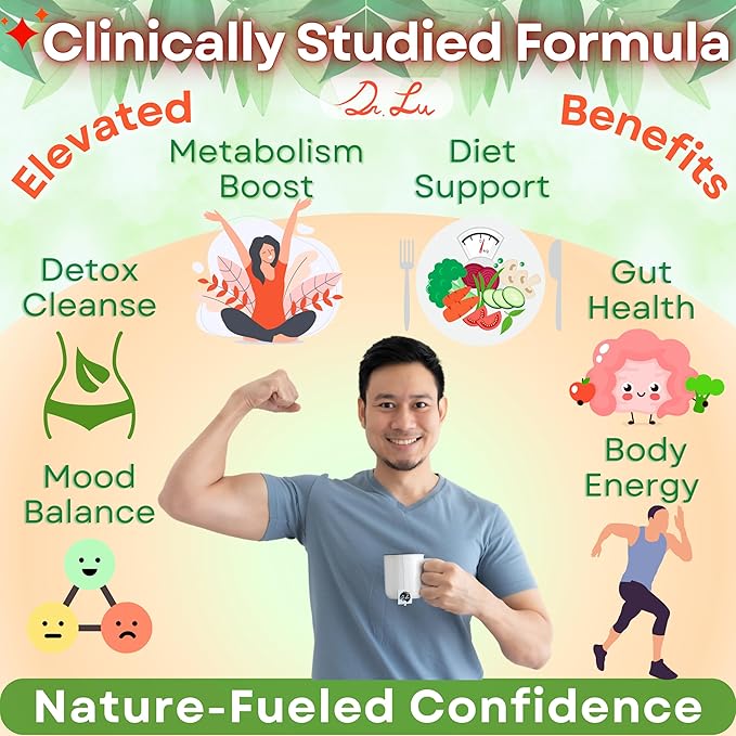 Dr. Lu’s Happy Slim Tea | 100% Natural Detox Tea for Body Balance &amp Shape | Colon Cleanse tea for Bloating &amp Digestion | 11 Inno-Cleanse Herbs incl. Hawthorn Lotus Leaf Burdock Dandelion |