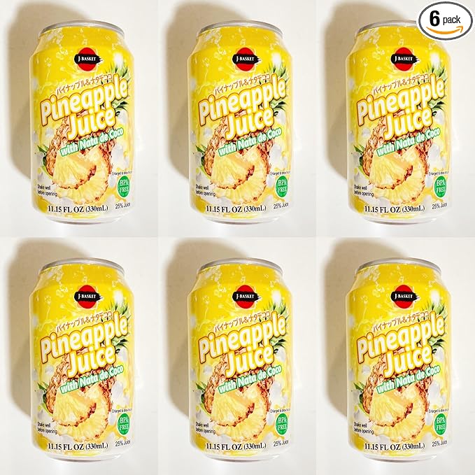 J-Basket Pineapple Juice 11.15 Fl Oz (6 Cans)