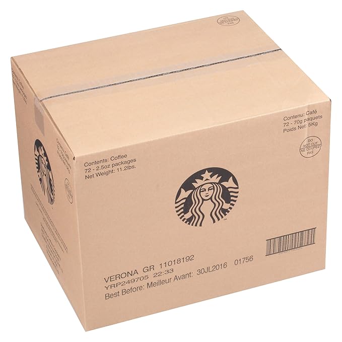 Starbucks Verona Portion Pack 72 Individually Wrapped Packs of 2.5 oz. (180 total oz.)