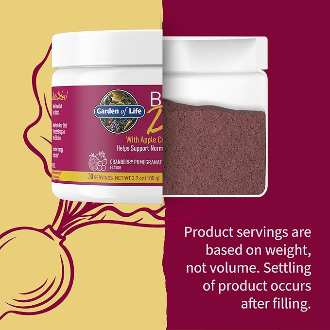 Garden of Life Organic Beet Root Powder with Antioxidants Vitamin C Probiotics &amp Apple Cider Vinegar for Digestive &amp Liver Health – BEETS Detox – Vegan Non GMO Cranberry Pomegranate 30 Se