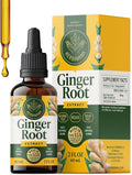 HERBAMAMA Ginger Drops - Vegan Digestive Support &amp Overall Well-Being with Ginger Root Extract Tincture - Non-GMO Alcohol &amp Sugar-Free Liquid Antioxidant Supplement 28-Day Supply