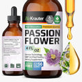 BIO KRAUTER® Passion Flower for Stress Relief - Calm &amp Mood Support - Pure Vegan Liquid Drops Passion Flower Extract 670 mg/Serving 4 Fl.Oz 56-Day Supply - Alcohol &amp Sugar Free - Natural Calm
