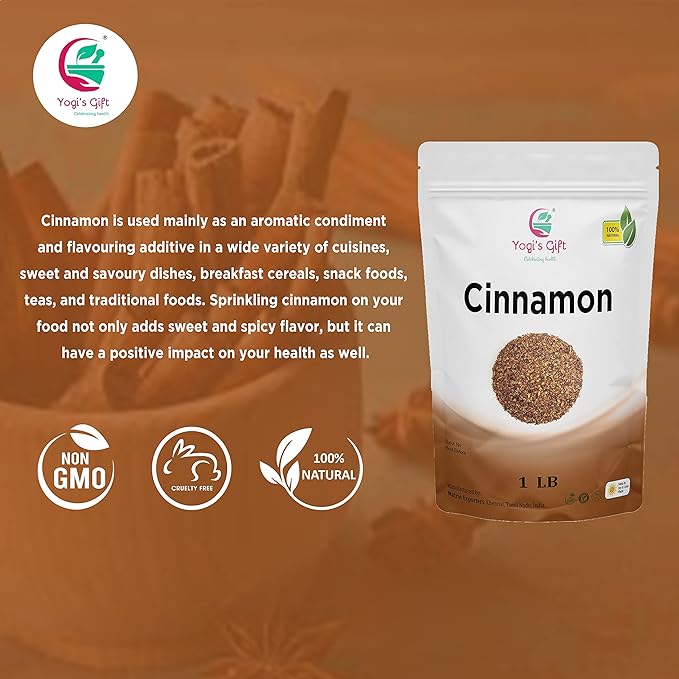 Crushed Cinnamon Bark 1 LB | Bulk Cinnamon Stick Pieces/Chips For Tea Cooking | Rich Aroma and Great Flavour | Premium Grade Product by Yogi's Gift®