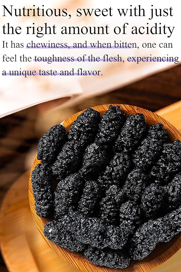 Black Mulberry Tea Dried Black Mulberries 12.7oz/360g Mulberry for Snack＆Baking Vegetarian Friendly桑葚干 黑桑葚 桑葚