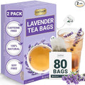 LeafLea 80 Premium Lavender Tea Bags 100% Natural &amp Pure from Lavender Flowers Nighttime Comfort &amp Digestive Support Floral Aroma and Smooth Taste Caffeine-Free Sugar-Free Individually W
