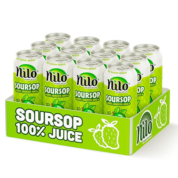 Nilo Soursop Juice with Pulp Natural 16.57 fl oz (Pack of 12)