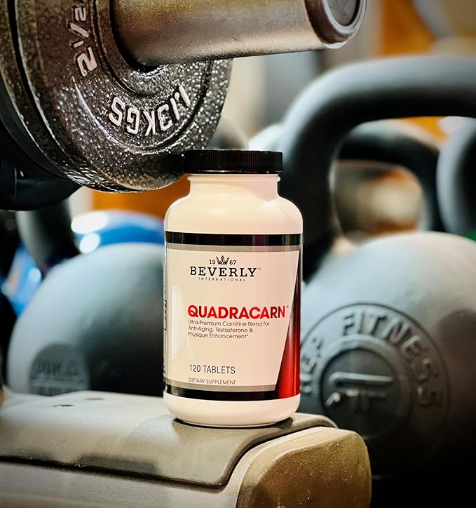 Beverly International Quadracarn 4X-Potency Lab Tested Ultra-Premium Carnitine Blend for Fat Loss Muscle Definition Metabolism Mood Energy Boost Anti-Aging Brain Function. 120 Tablets.