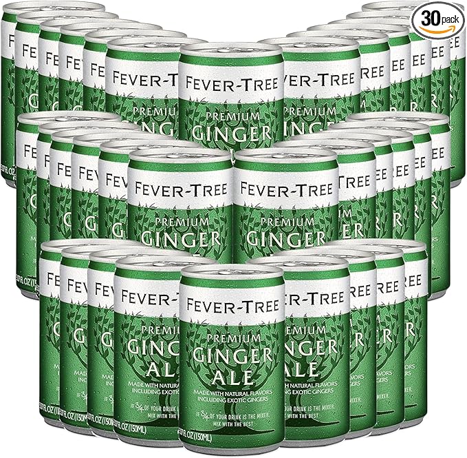 Fever Tree Premium Ginger Ale - Premium Quality Mixer and Soda - Refreshing Beverage for Cocktails &amp Mocktails 150ml Bottle