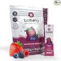 Bobelo Smooth Hydrating Bubbles - Hydration Powder with Balanced Electrolyte - Sugar Free Powdered Drink Mix - Vitamin C &amp D Low Calories Keto Friendly - Mountain Berries - 15 Counts