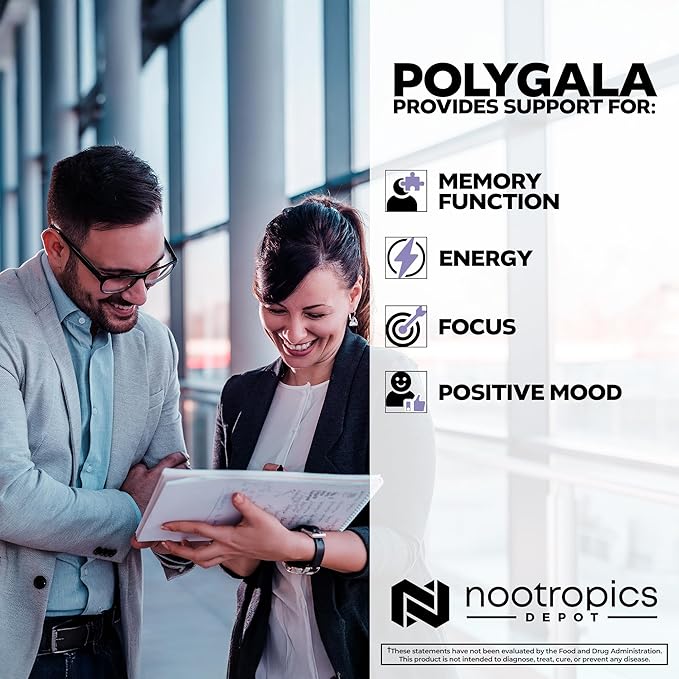 Nootropics Depot Polygala tenuifolia Capsules | 100mg | 90 Count | 20:1 Extract | Yuan Zhi | Promotes Cognitive Function Learning and Memory | Supports Healthy Stress Levels | Adaptogen Supplement
