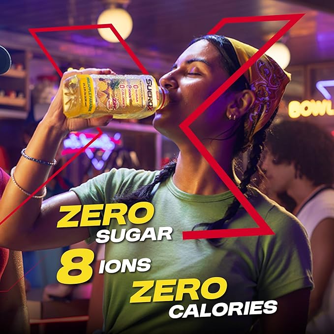 SueroX Sugar-Free Sports Drink for Hydration and Recovery Electrolyte Hydration Drink with 8 Ions Zero Calorie Sports Drinks with Electrolytes Supreme Pack 21.3 Fl Oz 12 Count