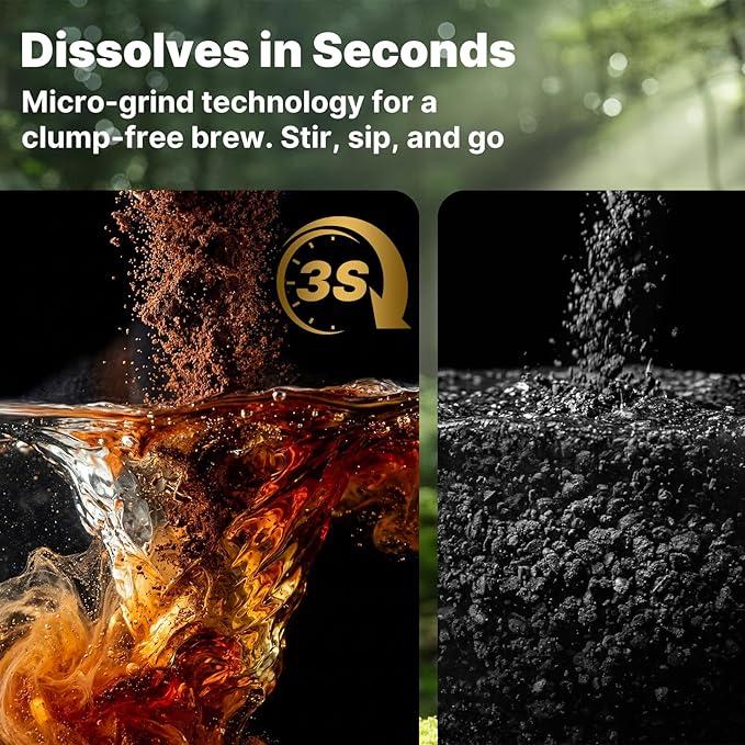 Mushroom Coffee Adaptogenic Mushrooms with Lion's Mane Reishi Cordyceps Turkey Tail Maitake Chaga Instant Coffee with MCT Oil for Energy Focus Digestive &amp Immune 30 Sachets
