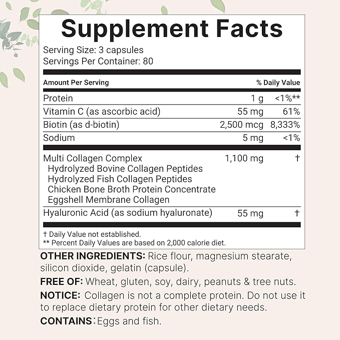 Micro Ingredients Multi Collagen Complex for Women &amp Hair Vitamins Complex Capsules Bundle 2 Pack | Grass-Fed Collagen Peptides | 14-in-1 Advanced Hair Growth Support