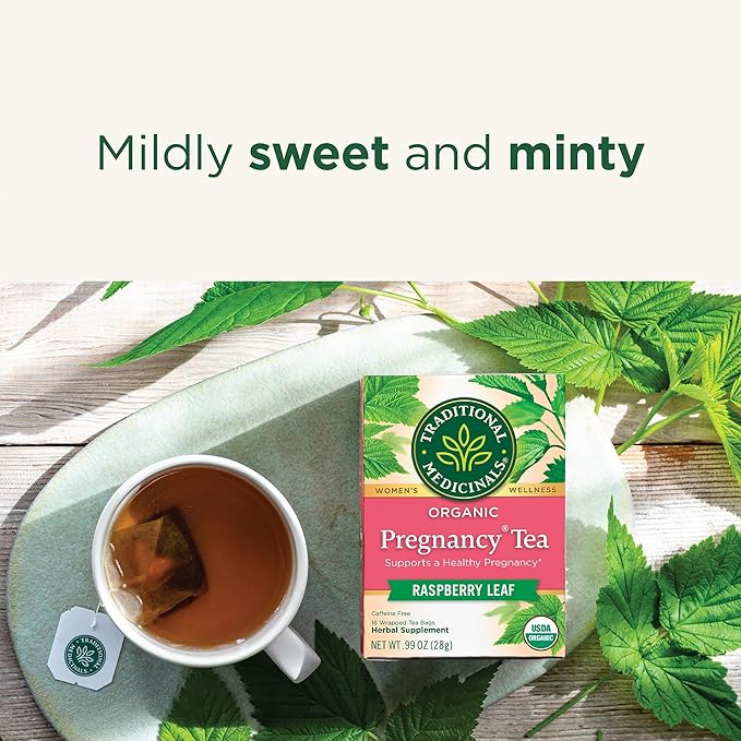 Traditional Medicinals Tea Organic Pregnancy Tea Supports a Healthy Pregnancy Raspberry Leaf Kosher Non-GMO Caffeine-Free Compostable - 96 Tea Bags (6 Pack)