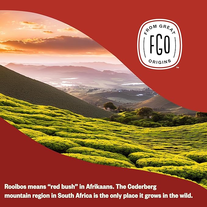 FGO Organic Rooibos Tea 16 Ounce Loose Leaf Bulk Resealable Bag Caffeine Free Packaging May Vary (Pack of 1)