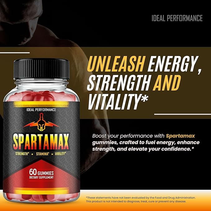 Spartamax Gummies Official Spartamax Supplement Gummy for Men - Maximum Strength All Natural Formula for Energy Stamina &amp Performance Advanced Formula Spar Tamax Support Reviews (60 Gummies)