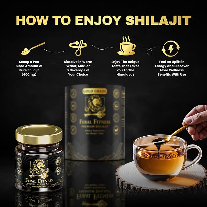 50g | Lab Tested in the USA | 100% Pure Himalayan Shilajit Resin - Gold Grade | 85+ Trace Minerals &amp Fulvic Acid | Supports Energy Stamina Focus &amp Vitality for Men &amp Women | Glass Jar (1