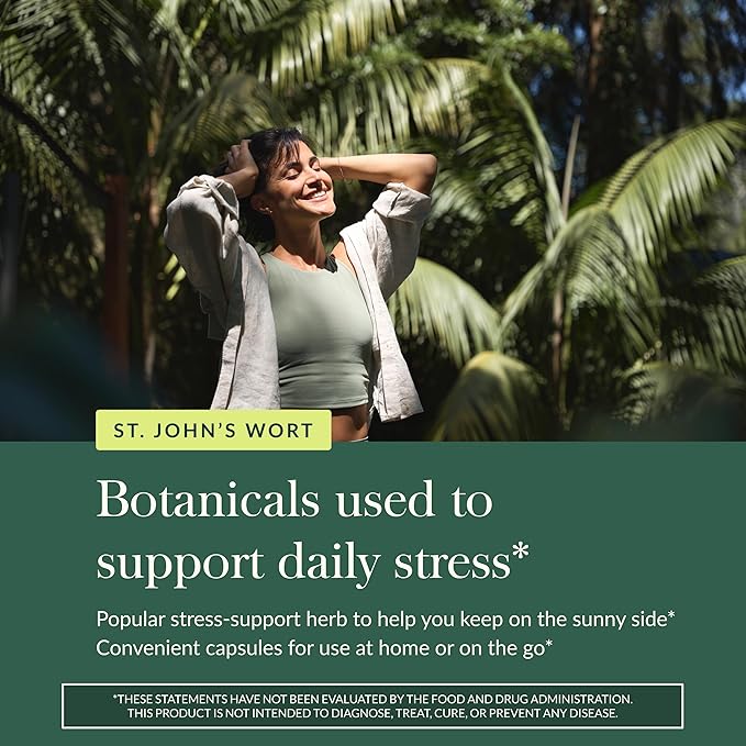 Gaia Herbs St. John's Wort - Stress Support Supplement* - with St. John's Wort - 60 Vegan Capsules (60 Servings)