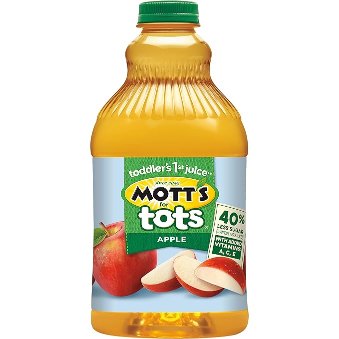 Mott's For Tots Apple 64 Fl Oz Bottle Juice With Purified Water Good Source Of Vitamin C 40% Less Sugar Than 100% Apple Juice No Artificial Sweeteners