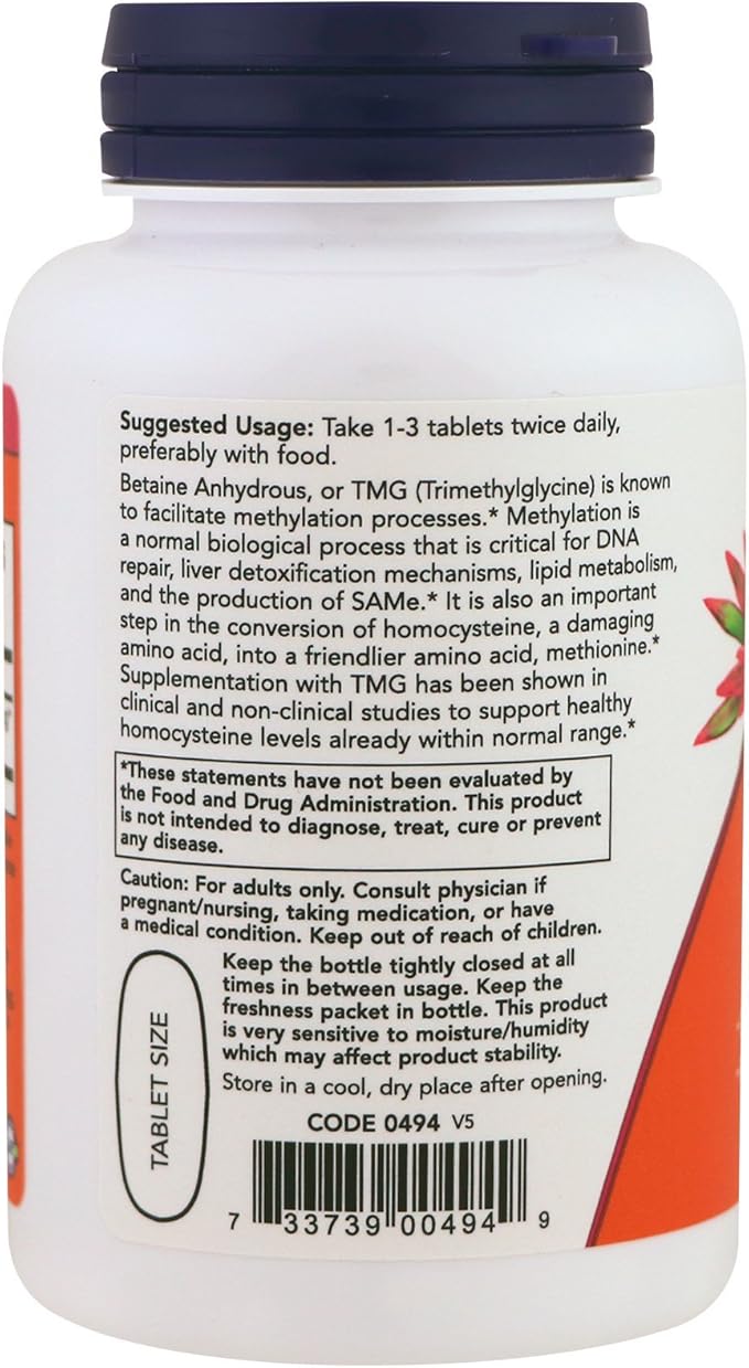 NOW TMG 1000mg 100 Count (Pack of 2)