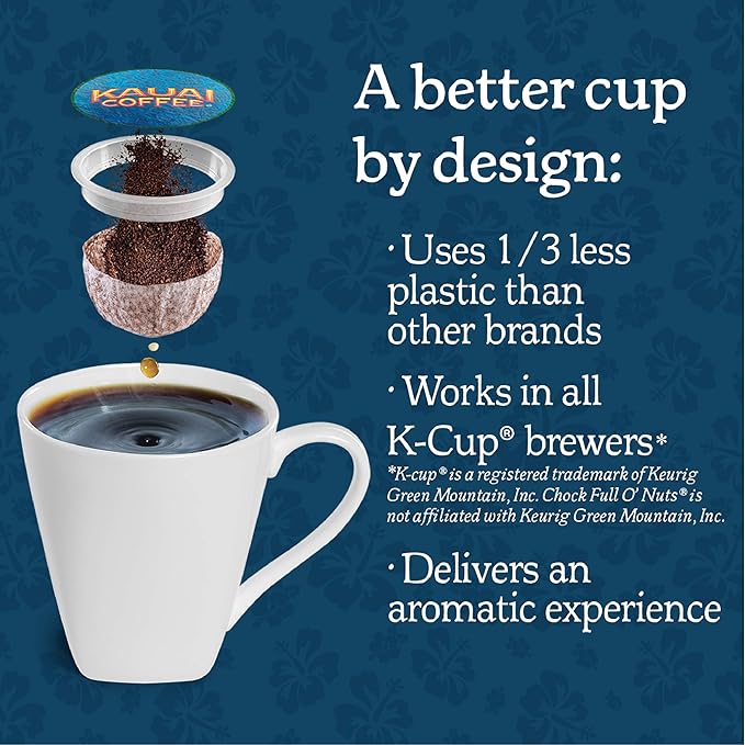 Kauai Coffee Pods Compatible with K-Cup Pods for Keurig Brewers – 20% Hawaiian Arabica – Mild Medium and Dark Roast Rich Smooth No Bitterness – Six Flavors 6 Packs of 12 Single Serve Cups
