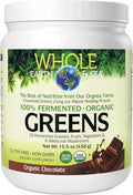 Whole Earth &amp Sea from Natural Factors Organic Fermented Greens Vegan Whole Food Supplement Chocolate 15.5 Oz