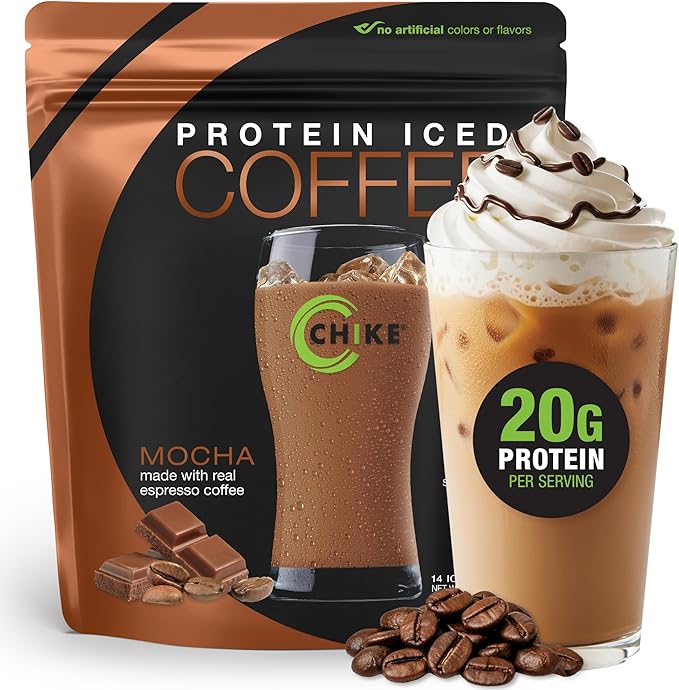 Chike Mocha High Protein Iced Coffee 20 G Protein 2 Shots Espresso 1 G Sugar Keto Friendly and Gluten Free 14 Servings (15.3 Ounce)