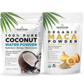 Earth Circle Organics Pure Coconut Water Powder 8oz &amp Yellow Maca Root Powder 1lb for Enhanced Wellness Hydration and Vitality - Vegan Gluten-Free Nutrient-Rich Superfoods