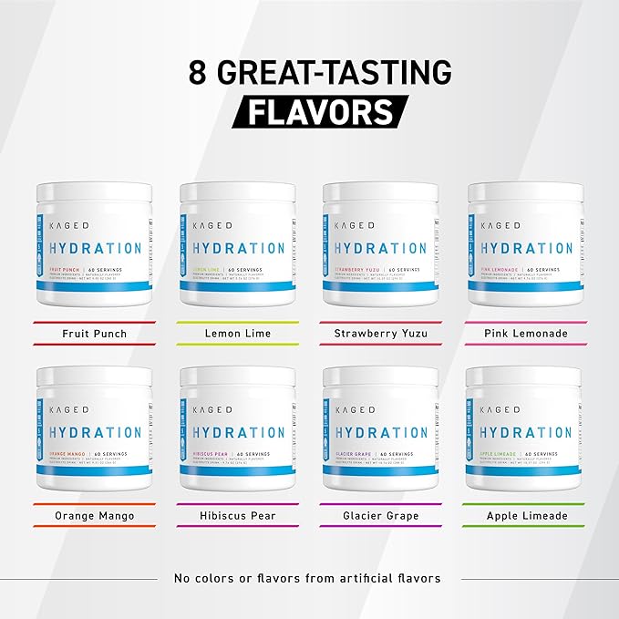 Kaged Electrolyte Hydration Powder Hydracharge Apple Limeade Sports Drink for Men and Women Pre Post Intra Workout Supplement 60 Servings