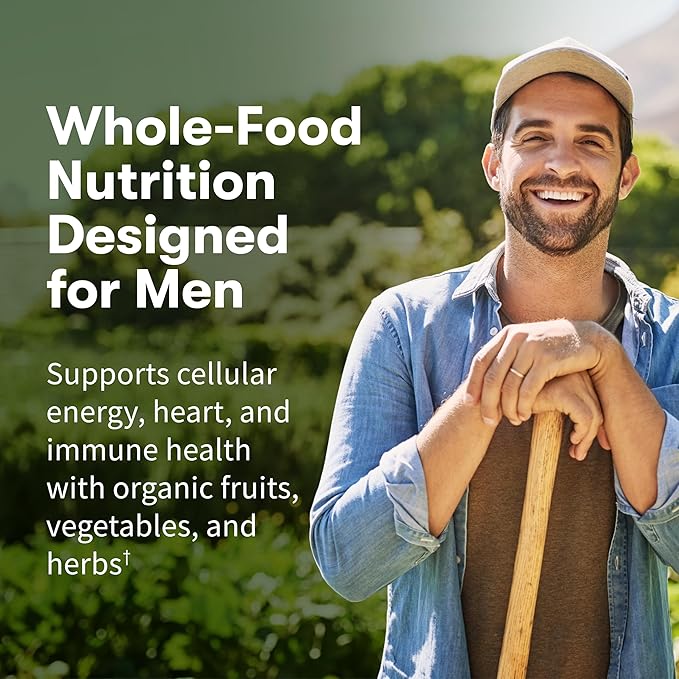 Garden of Life Once Daily Whole Food Multivitamin for Men Organic Mens Vitamins &amp Minerals Vitamin C Zinc Vegan for Health &amp Well-Being 60 Tablets