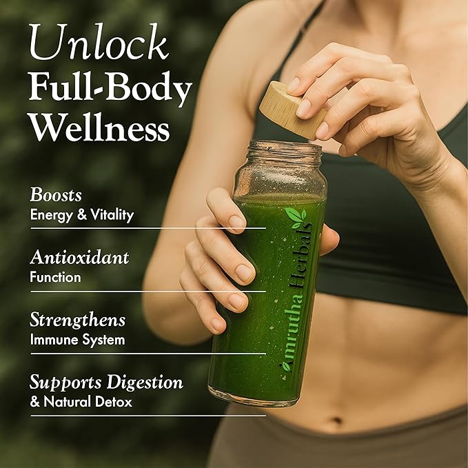 Organic Spirulina + Organic Moringa Greens Powder Gluten-Free Vegan Friendly Detox &amp Digest Superfoods 30 Servings Made in USA