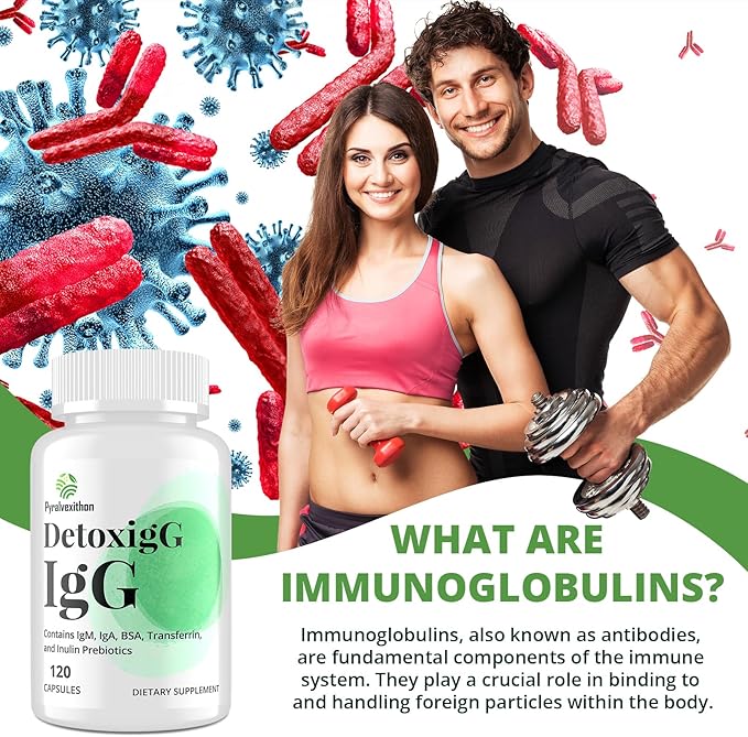 IgG Immunoglobulin Supplement - IgG IgM IGA &amp Inulin - Bovine Colostrum Supplement Alternative - Dairy-Free Bovine Immunoglobulin Capsules (240 Capsules)