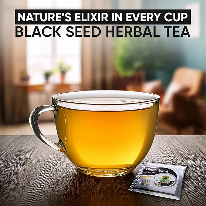 HERBOGANIC Black Seed Herbal Tea - Digestion Support and Immune Boost | Refreshing and Delicious Blend | Natural Ingredients | 120 Tea Bags
