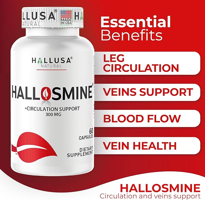 Hallusa Natural Diosmin Circulation - Support for Circulation and Veins - DIOSMIN - DIOSMINE- DIOSMINA - Circulation &amp Vein Support Supplement