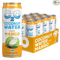 C2O - Coconut Water with Mango (12 Pack) - Made with Fresh Coconut Water - Plant Based - Non GMO - Canned Water - Natural Hydration Essential Electrolytes &amp Potassium - 12 Cans 17.5 FL OZ