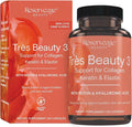 Reserveage Beauty - Tres Beauty 3 - Supplement for Hair Growth Skin Care &amp Nail Care - Collagen Supplement with Keratin &amp Biotin - Gluten Free - 90 Capsules (30 Servings)