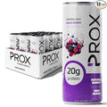 PROX Hybrid Energy Drink with 20g Protein Zero Sugar 200mg Natural Caffeine 90 Calories 12 Pack (Mixed Berry)