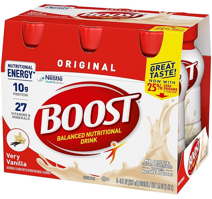 Boost Original Nutritional Energy Balanced Nutritional Drink (6 Count (Pack of 2) Vanilla &amp Strawberry)