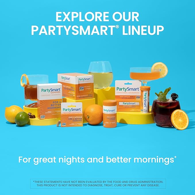 Himalaya PartySmart 12 Capsule Tube - Alcohol Breakdown Liver Support for a Better Morning After Drinking - Plant Based Vegan Non-GMO Gluten Free Clinically Studied