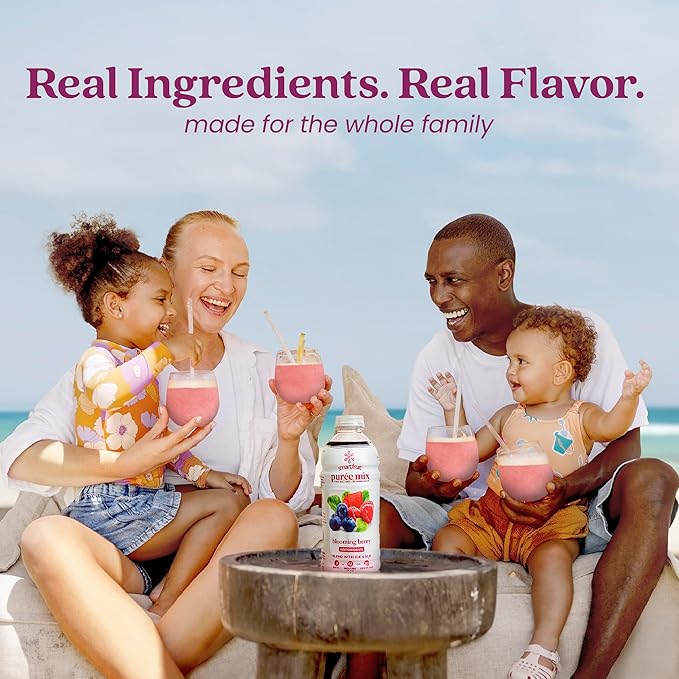 Smartfruit Blooming Berry + Antioxidants – 100% Real Fruit Purée with Strawberries Blueberries Raspberries – Great for Smoothies Juice Yogurt Cocktails Teas – High in Vitamin A &amp C – 2-Pk 4