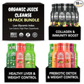 Organic Juice Cleanse Detox Reset Bundle – Anicent Metabolism Booster &amp Weight Control Sprout Juices with Marine Collagen Skin Glow&ampImmunity Boost | Non-GMO BPA-Free 18 bottles