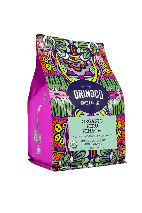 Orinoco Organic Peru 2.5lb bag Medium Roast Whole Bean Coffee 100% Organic Arabica beans