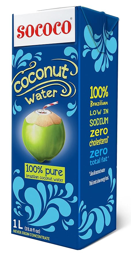 Sococo coconut water 1L (33.8oz) Pack of 12