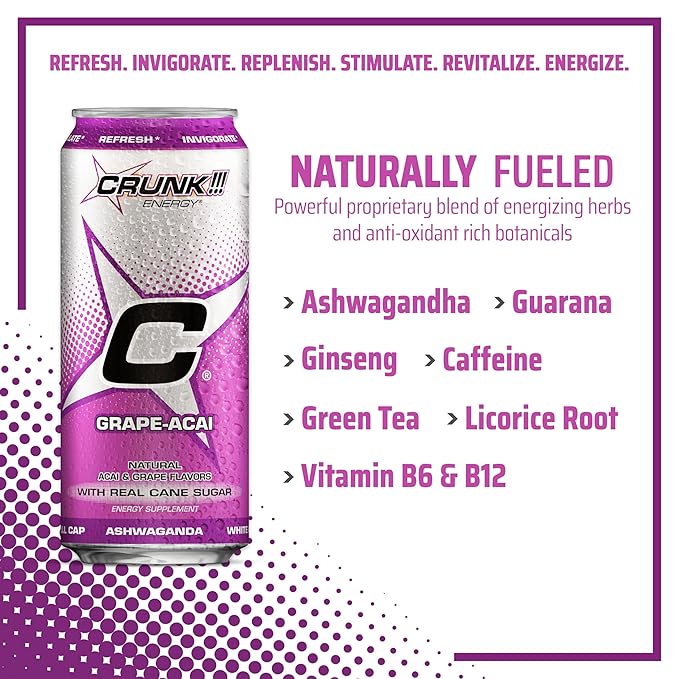 CRUNK!!! Energy Grape-Acai 16oz 12pack